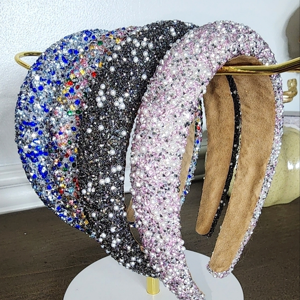 Sparkling Headbands - Lavender, Black, Blue, Multicolor